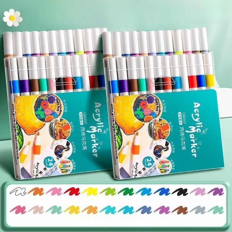 

RB Ready StockPen Akrilik Marker Warna Cepat Kering Tahan Air Pena Cat Air Buram Dan Dapat Ditumpuk