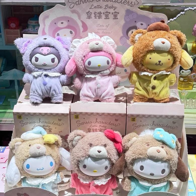 Sanrio Vinyl Plush Latte Baby Series Figure Doll Cute My Melody Cinnamoroll Hello Kitty Latte Baby P