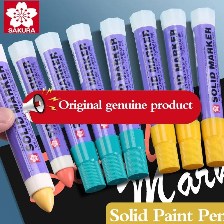 

8 Pcs Sakura Solid Paint Pen Industrial Non-Fading High Temperature Resistant Waterproof Ink Workplace Wood Cement Wall Markers