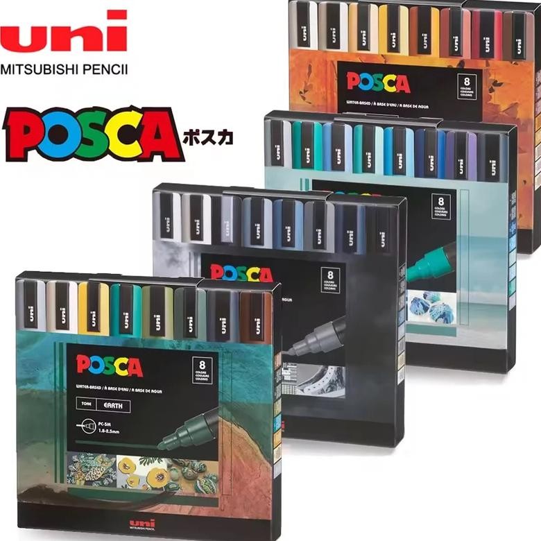 

8 Colors New Uni Posca Marker Pen Set,Acrylic Plumones Rotuladores Pc-5M Pop Poster Pen/Graffiti Advertisement Art Stationery