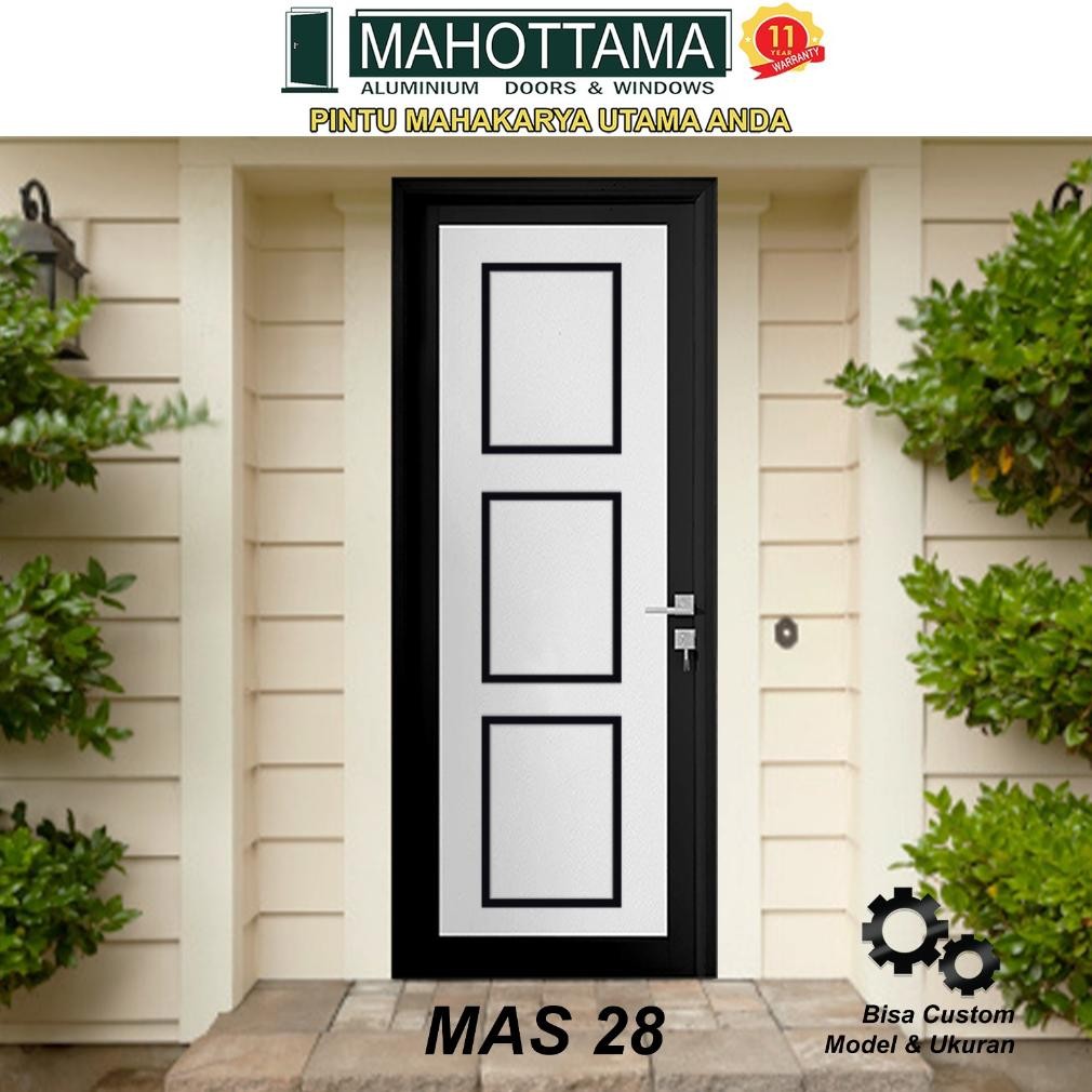 RADEN MAHOTTAMA - Pintu Rumah Kamar Tidur Kamar Mandi Aluminium 90 x 215cm Utama 1 Set Kunci Handle 