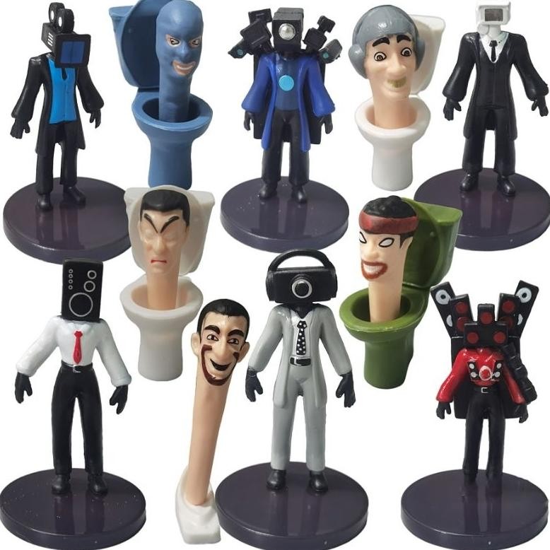 ''Terlaris" Skibidi Toilet Set 14 Siren Head Action Figure Skibidi Topper Cake Koleksi Figure Murah