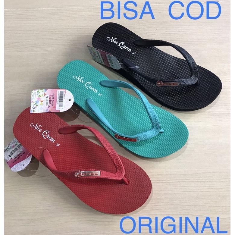 Ando Sandal Jepit Wedges Wanita Dewasa Ando NICE QUEEN Sendal Jepit Tinggi Ringan Awet /