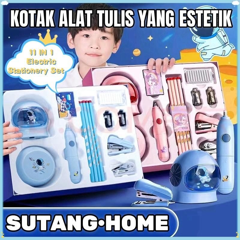 

Sutang11 In 1 Anak Alat Tulis Electric Stationery Set Elektrik Rautan Penghapus Vacuum Pensil