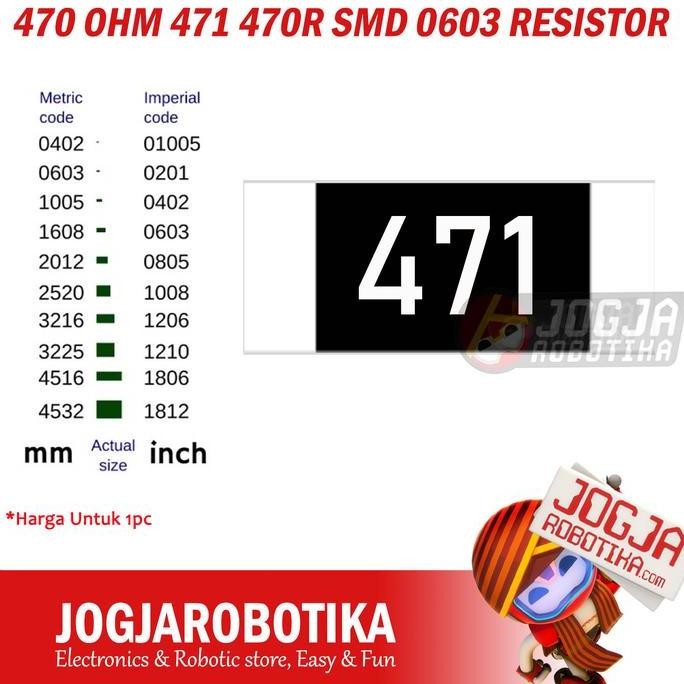 monggo] 470 OHM 471 470R SMD 0603 RESISTOR