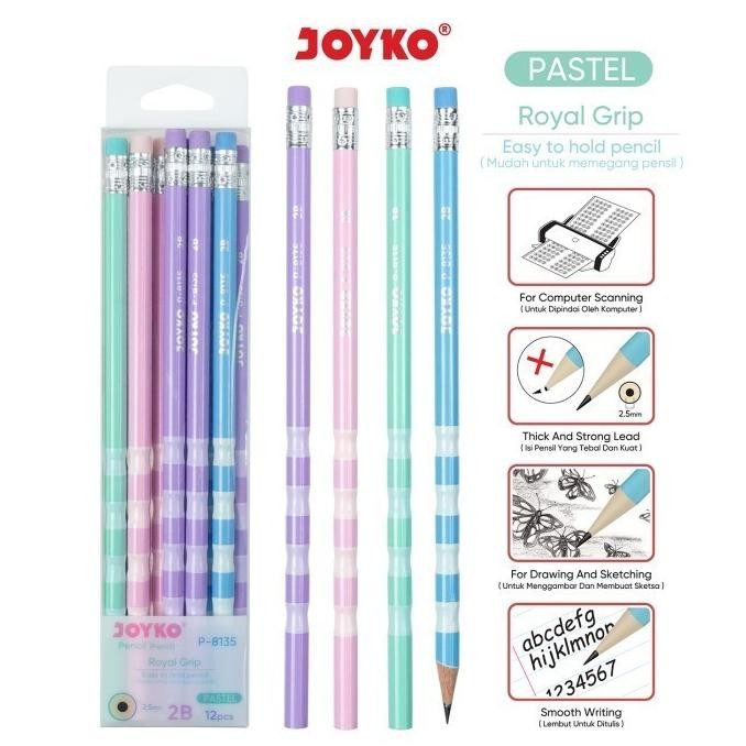 

''Terlaris" Pencil Pensil Joyko P-813 Royal Grid 2B 1 Box 12 Pcs Murah