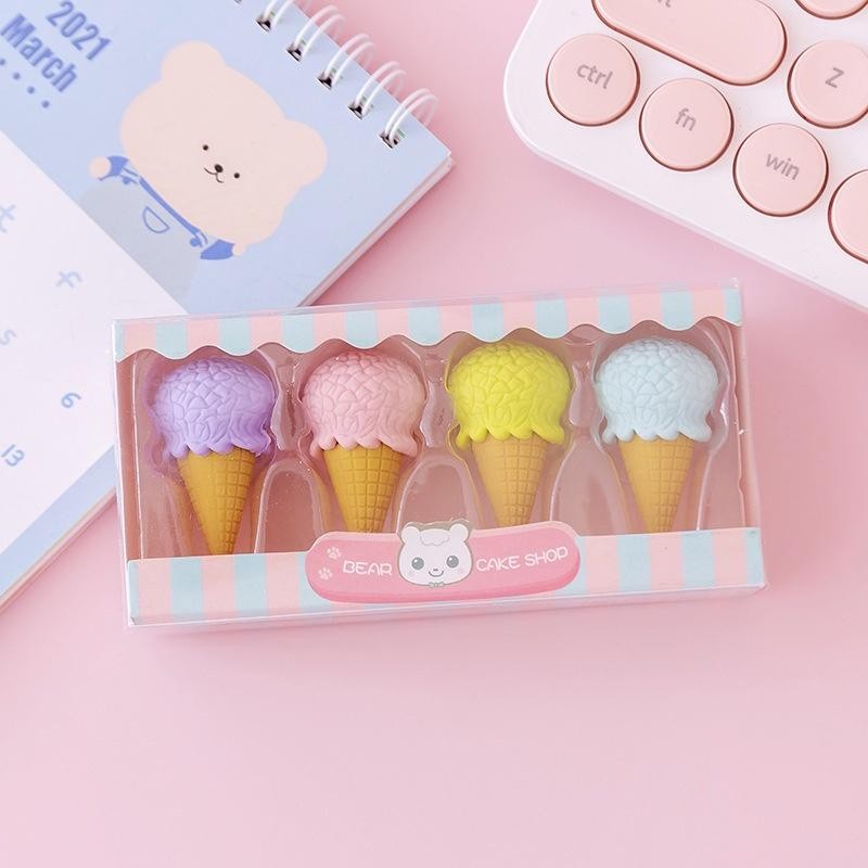 

Zbh Penghapus 4 Pcs / Set Lucu Bentuk Es Krim Karet Hapus Lolipop Donat Pensil Karakter Sweet Eraser Anak Sekolah Karakter 4Pcs Bentuk Makanan Donut Ice Cream