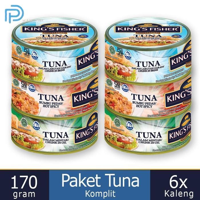 

BARU KTMSTORE PAKET TUNA KALENG KOMPLIT KING'S FISHER SEMUA RASA 170G