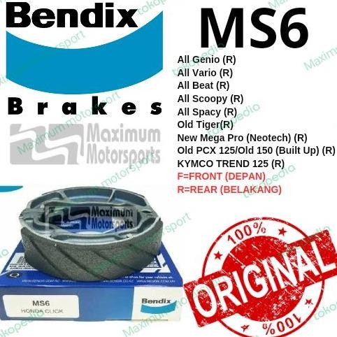 BEST KAMPAS REM BENDIX MS6 TROMOL - ALL VARIO - ALL BEAT - SCOOPY - PCX
