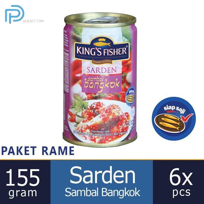 

BARU KTMSTORE PAKET 6 PCS KINGS FISHER SARDEN MINI RASA SAUS BANGKOK MAKANAN KALENG 155G KINGS FISHER