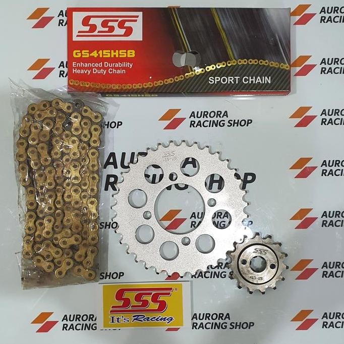 BEST GEAR SET SSS SUPRA X OLD / GRAND / LEGENDA & RANTAI SSS 415 HSB GOLD
