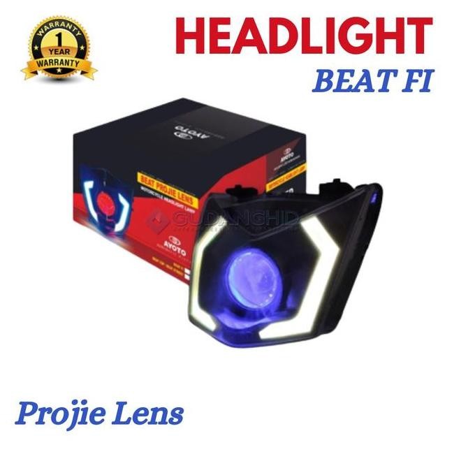 Lampu Depan BEAT FI ESP Ayoto Headlamp Biled Projie Rlektor Custom