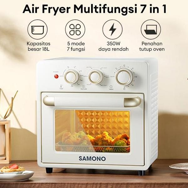 Bia Cod Amono Air Fryer Multifungi 7 In 1 Oven Toater 18L Low Watt 350W Wafv18