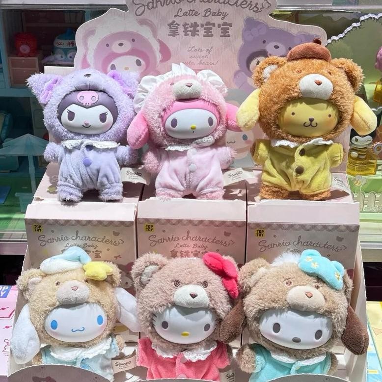 Sanrio Vinyl Plush Latte Baby Series Figure Doll Cute My Melody Cinnamoroll Hello Kitty Latte Baby P