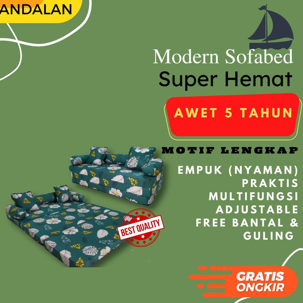 Kasur Busa Lipat Sofabed Ukuran 120x180x10 Sofa Bed Karakter Minimalis Kursi Duduk Vacuum In The Box