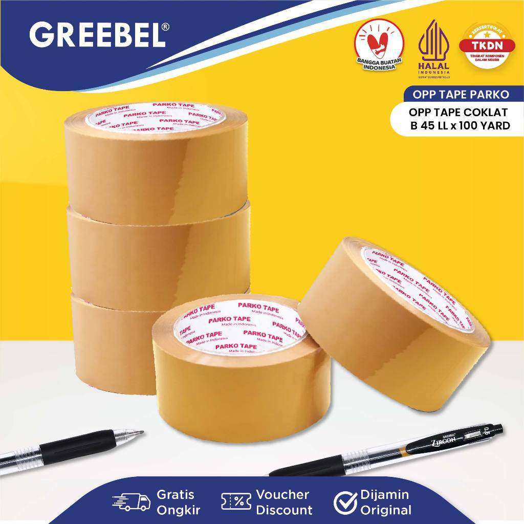 

PARKO Lakban Selotip Cokelat Isolasi Tape 100 Yard / B 45 LL (PCS)