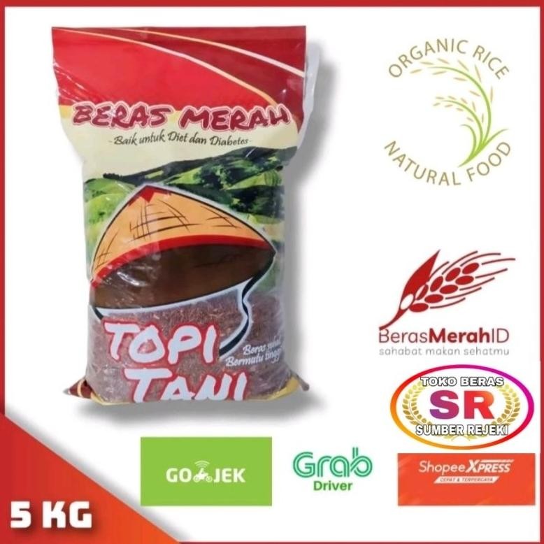 

Beras MERAH CAP TOPI TANI 5 KG ( organik)
