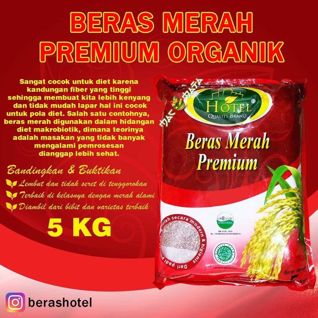 Beras Merah HOTEL 5kg - Beras Merah Organik - Beras Organik Merah -  BERAS HOTEL Organik Merah - HOT