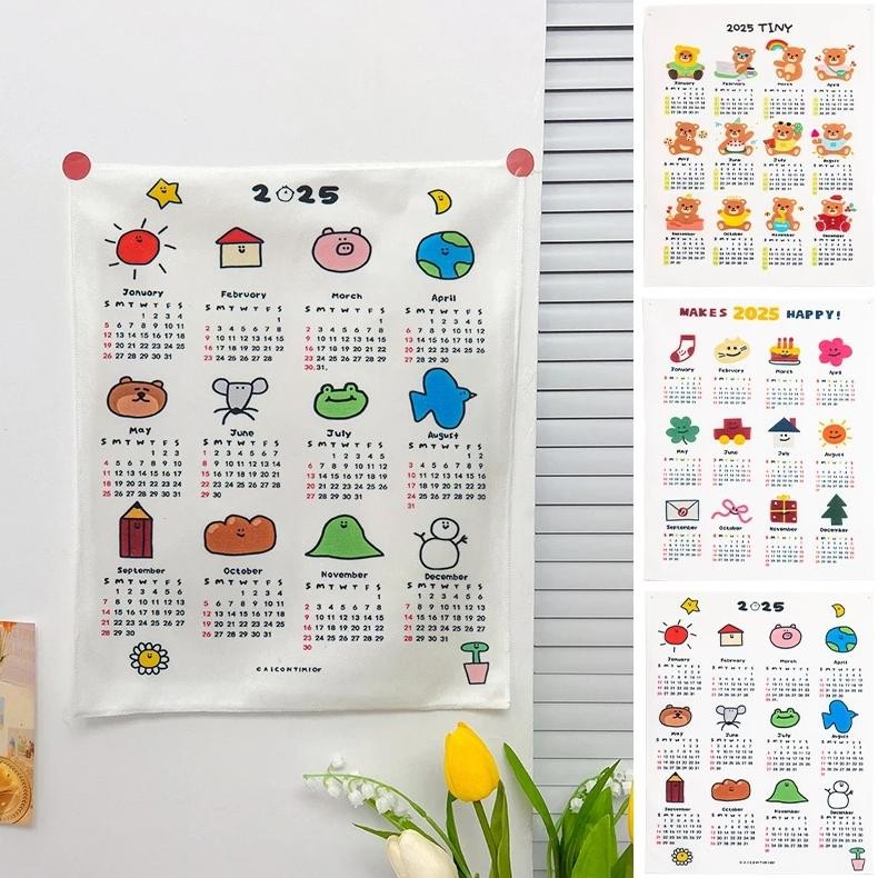 

Wall Decorating Cloth 2025 Calendar Tapestry Hanging Colth Room Wall Background Decoration Chinese New Year Calendar