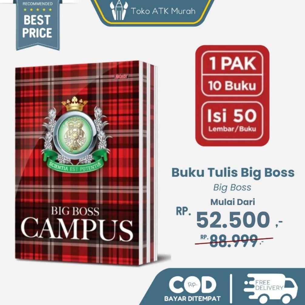 

READY STOCK Buku Tulis Big Boss 50 Lembar Pak isi 10 Buku