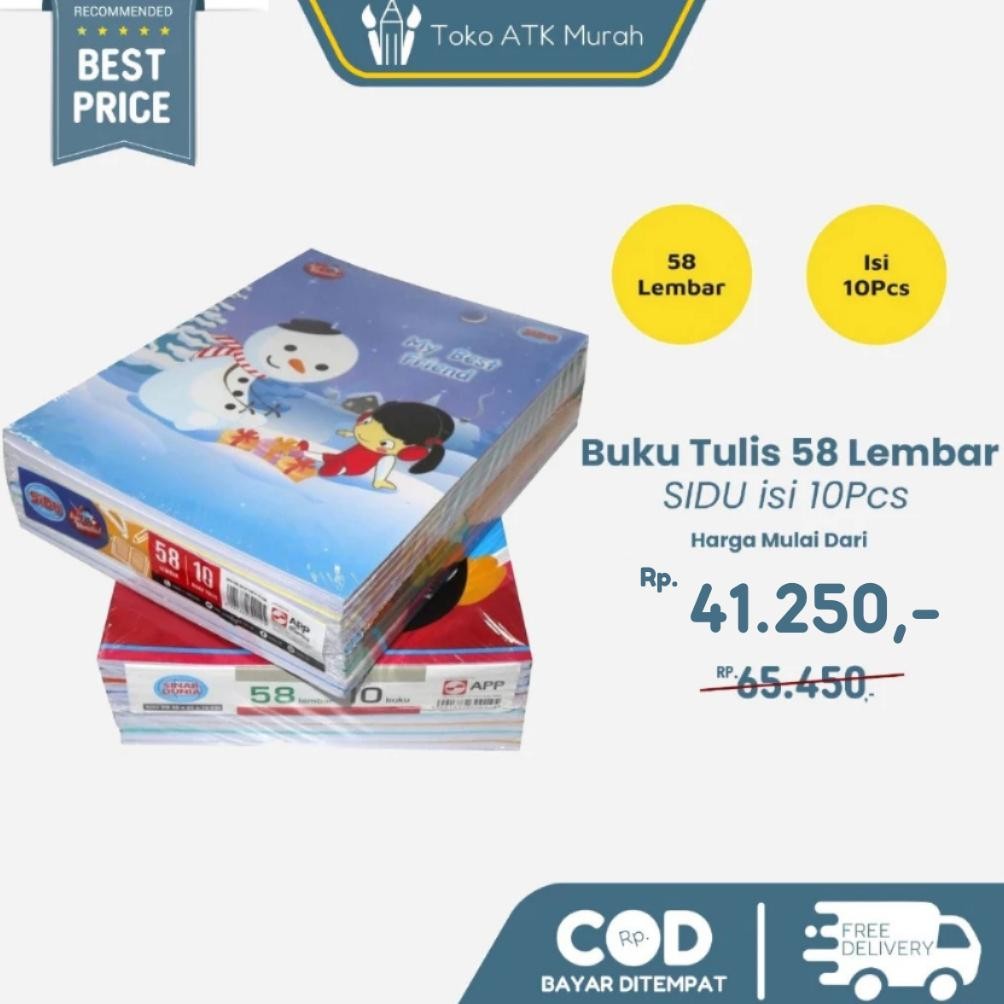 

READY STOCK Buku Tulis SIDU Sinar Dunia 58 Lembar 1 Pak isi 10 - Buku Sekolah Skola