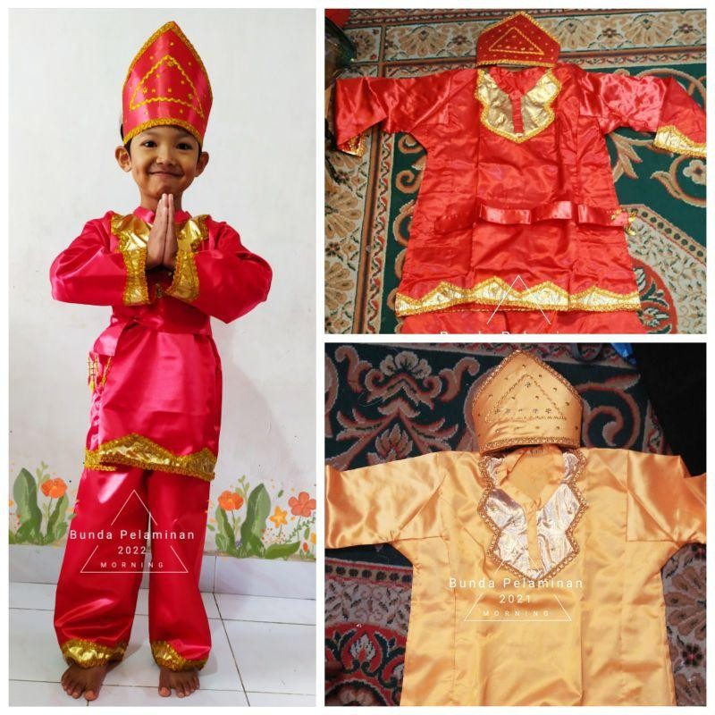 Baju Tari Minang / Baju Tari Minang / Baju Karnaval Minang Anak Laki- Laki / Baju Tari Minang TK - S