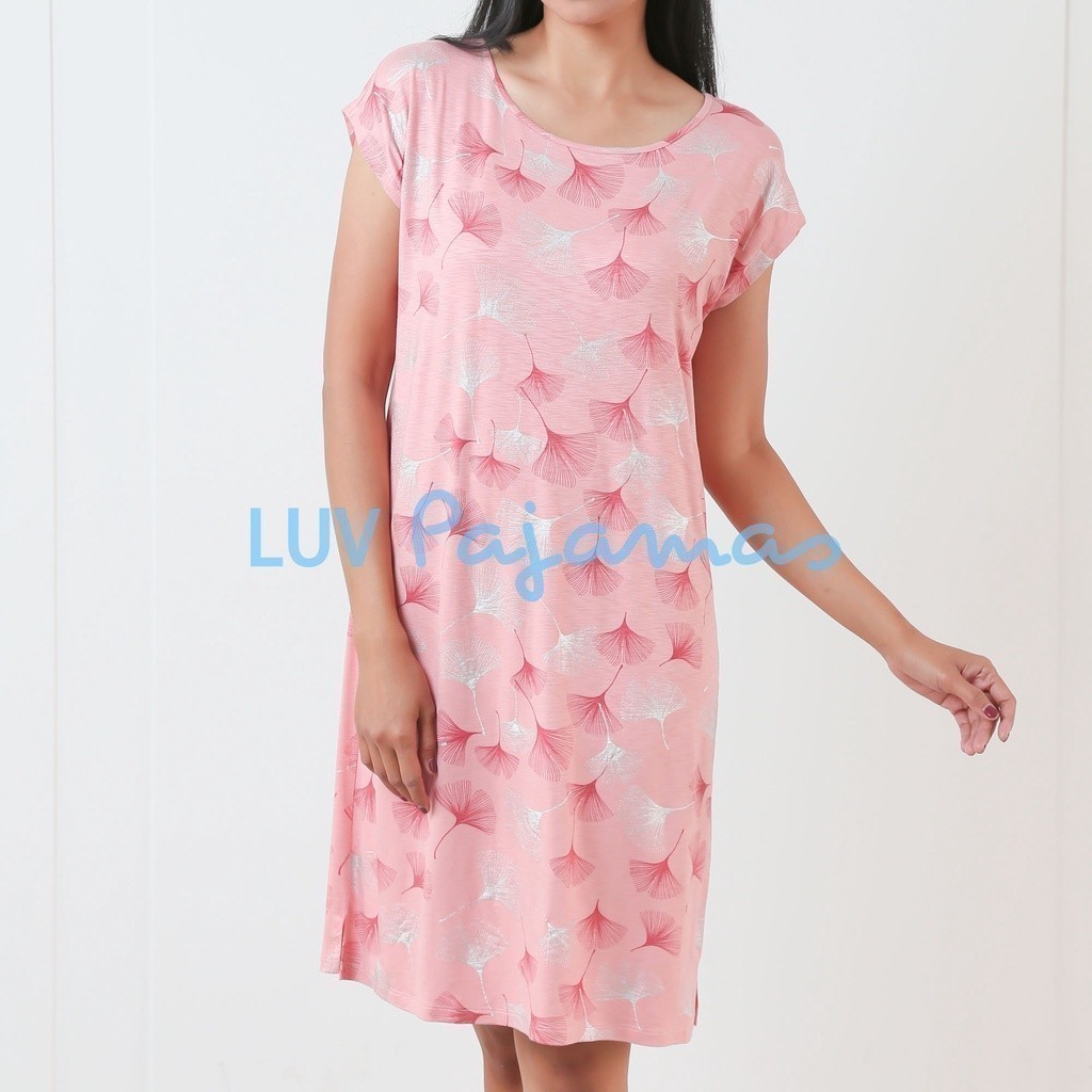 Miss Luana - Baju Tidur Wanita Dewasa - Dress / Daster Lengan Pendek - Bahan Kaos Polos - ML0108