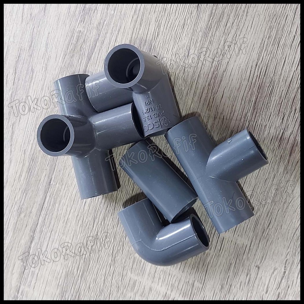 FITTING PIPA PVC 1/2 INCH , 3 WAY, 4 WAY, KNEE, TEE ABU-ABU