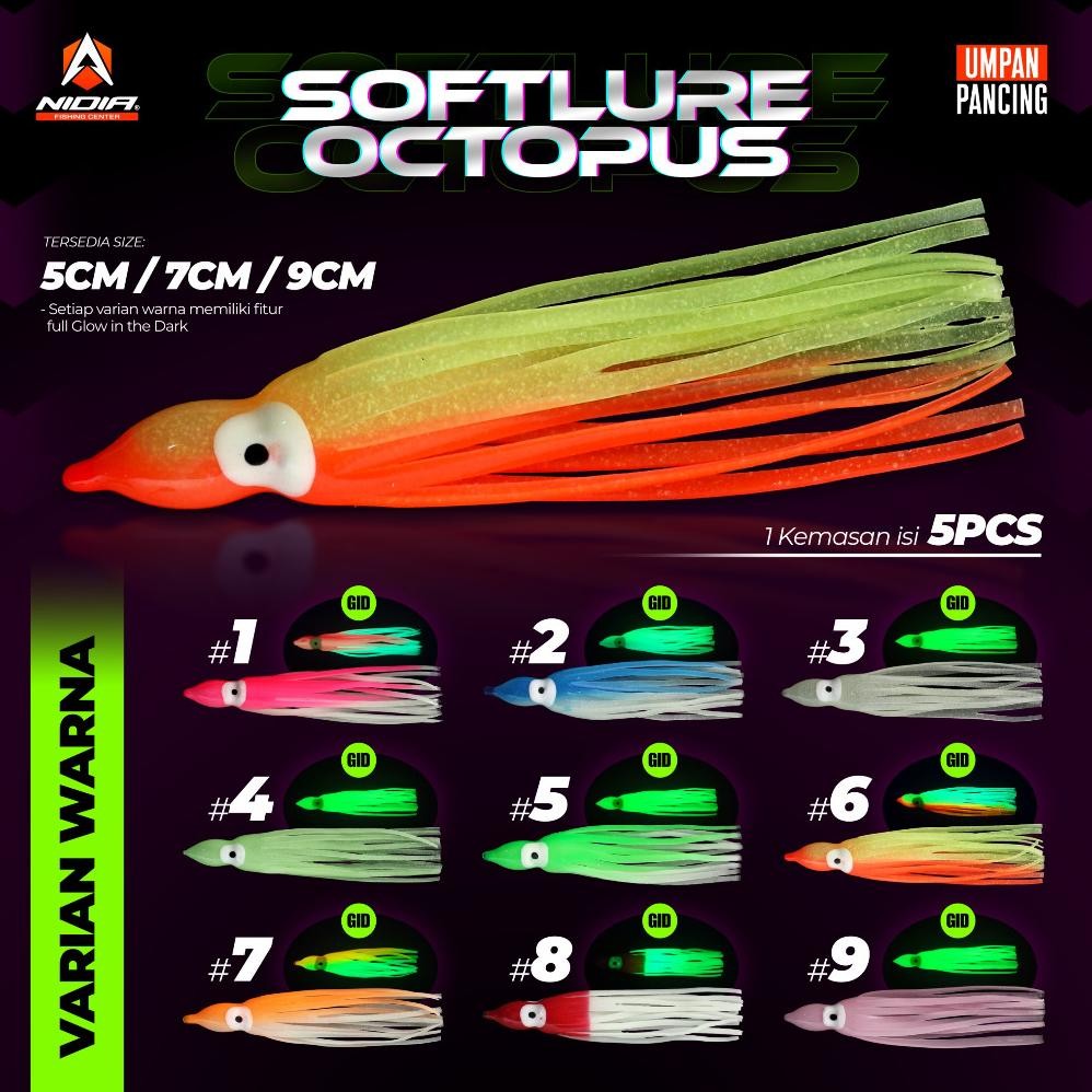 UMPAN PANCING SOFT LURE OCTOPUS | UMPAN CUMI KARET | RUBBER SQUID GID ASSISTHOOK
