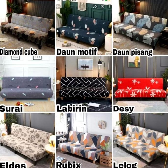 Cover sofa bed INFORMA elastic-Sarung PENUTUP sofa bed STRECTH motif