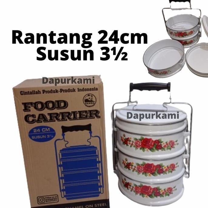Promo | Rantang Enamel Jumbo Rantang Enamel 24Cm Susun 3,5 Maspion Ori