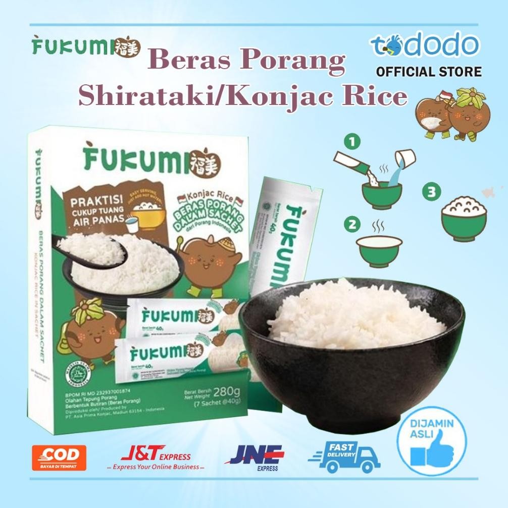 

Beras Porang FUKUMI Box Sachet Shirataki/Konjac Rice
