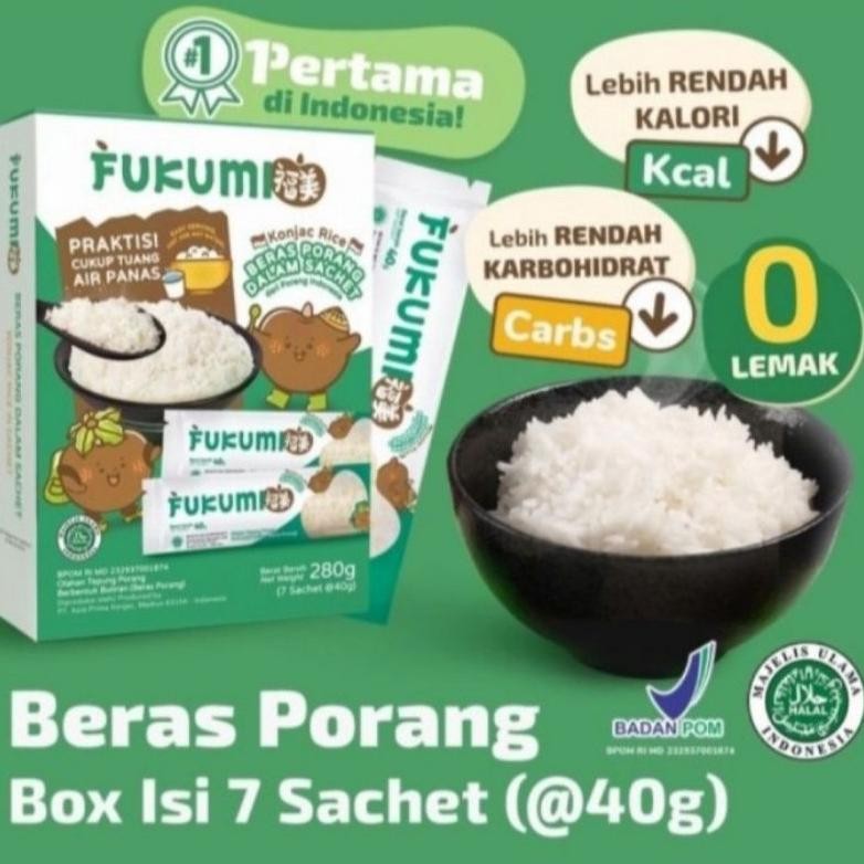 

Fukumi Beras Porang / Beras Shirataki 1 Box isi 7 Sachets