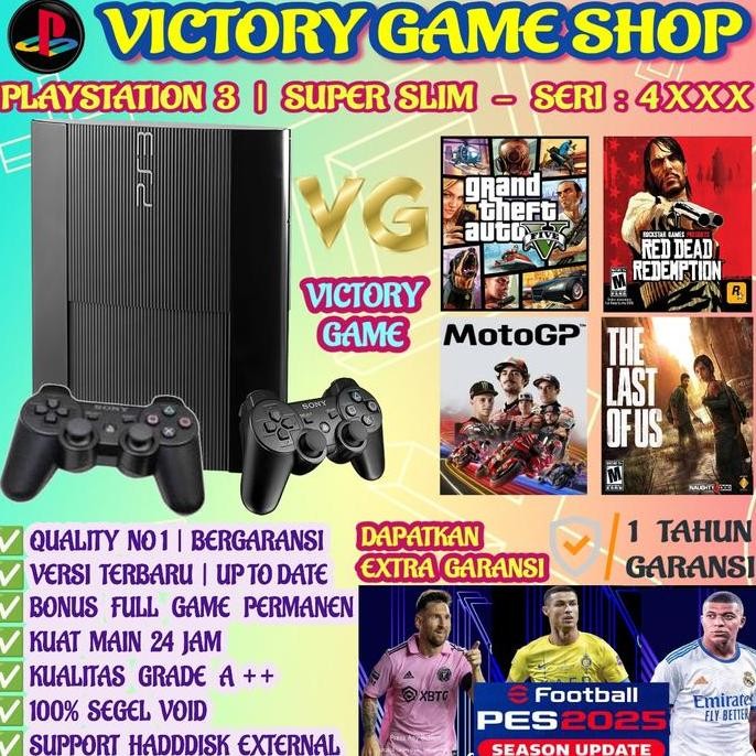 PS3 | PS 3 | PS3 SUPER SLIM | PS 3 SUPER SLIM |PLAYSTATION 3 SUPER SLIM | BERGARANSI 1 TAHUN Berkual