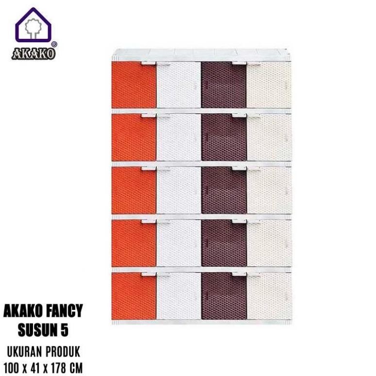 AKAKO - Lemari Fancy Susun 5 motif ratan KHUSUS INSTANT