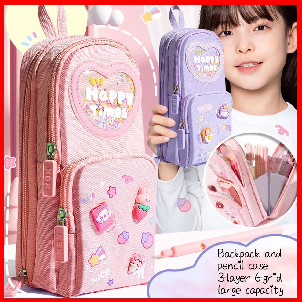 

Kotak Pensil Anak Sekolah 6 Ruang / Kapasitas Besar Pencil Case / 3D Anak Perempuan Lucu Besar