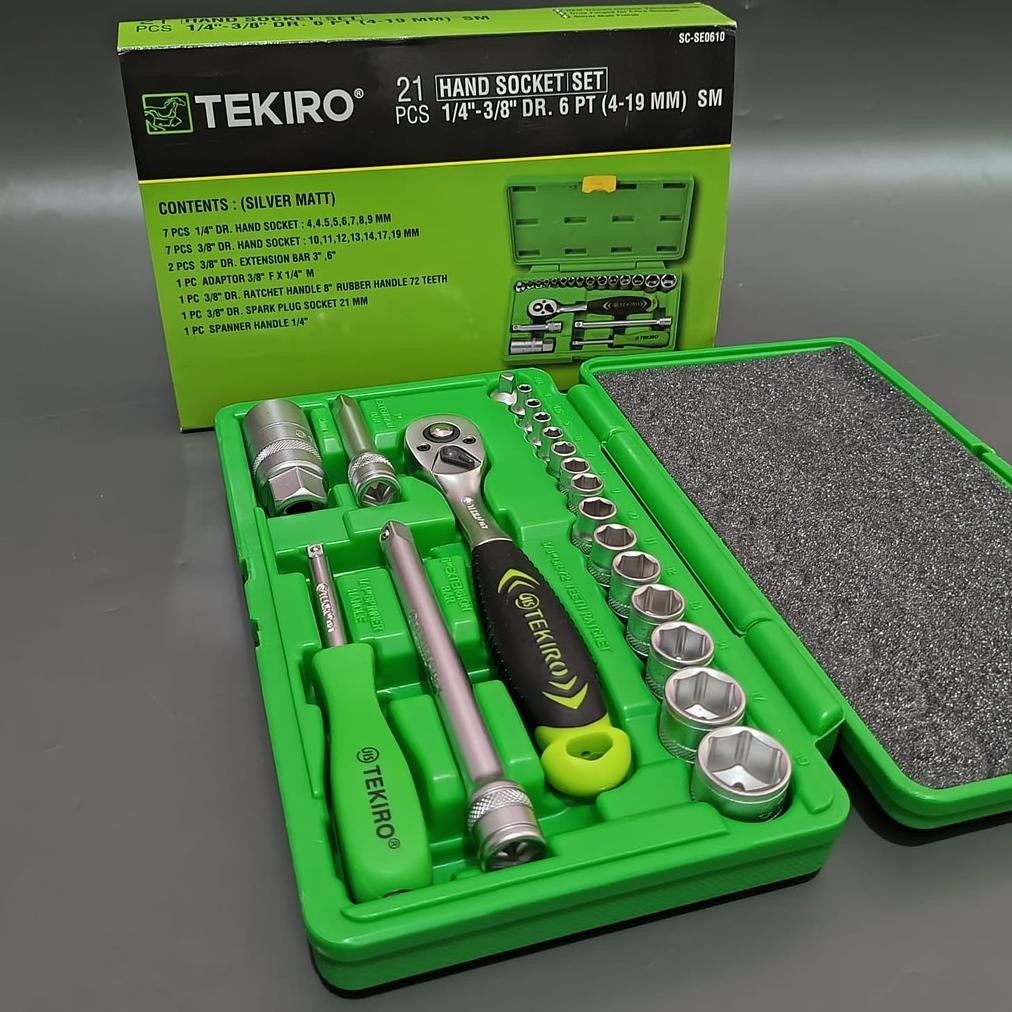 Kunci Tok Tekiro 24Pcs 8-32 6Pt Box Plastik - Hand Socket Set Tekiro ( Ready Cod ) Kunci 1Set Lengka
