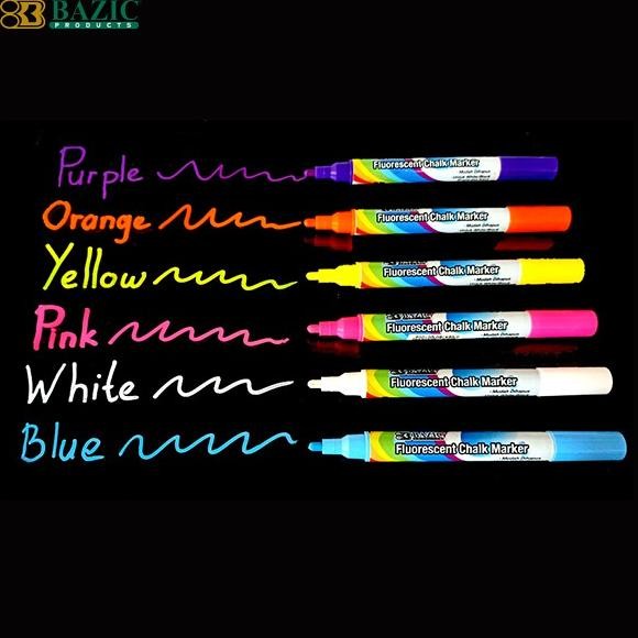 

Hemat Bazic Fluorescent Chalk Marker - Spidol Kaca / Plastik / White & Blackboard Premium