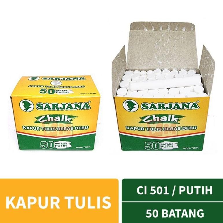 

Terlaris Kapur Tulis Sarjana Bebas Debu +Free Buble Wrap( 1Pak/50Batang ) Nov0066