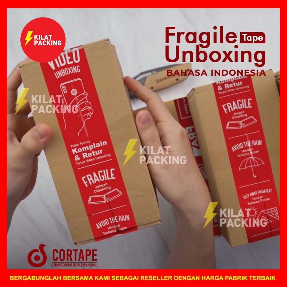 

Lakban / Isolasi / Selotip Fragile With Video Unboxing Bahasa Indonesia - 45 Mm X 72 Yard Murah Satuan