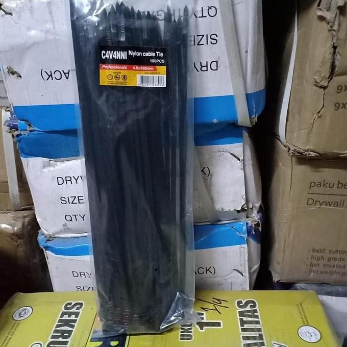 

DISKON TALI RIPET CABLE TIE TALI TIES NYLON HITAM 30 CM