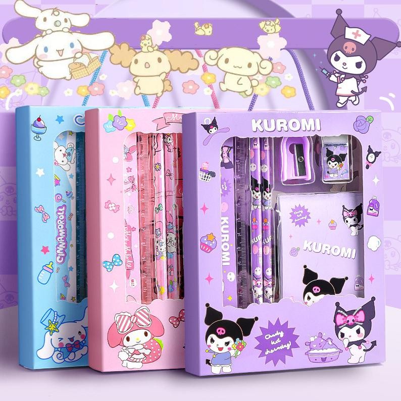 

Inovatif Set Alat Tulis Isi Tempat Pensil 7 In 1 , Buku Catatan Mini, Pensil, Rautan, Penghapus Dan Penggaris