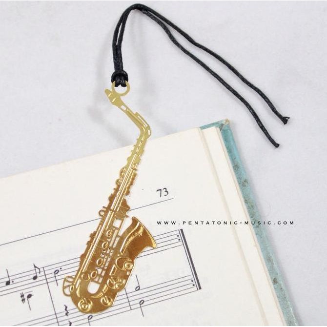 

HRG DISKON Music in My Heart Bookmark - Saxophone | Pembatas Buku motif Musik