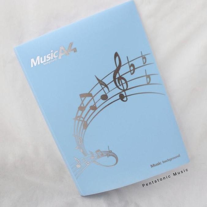

MURAH File Folder motif Musik Notes Folding Document Blue Partitur Kertas