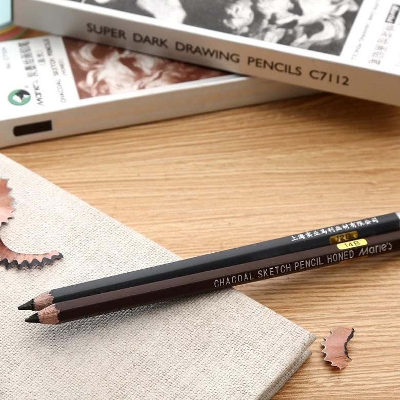 

Terbaru Maries Charcoal Sketch Pencil C7104-14B & Super Dark Drawing Pencil C7112-12B Per Pcs Bahan Terbaik