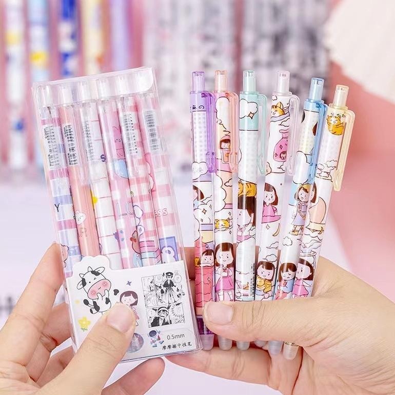 

Bisa Disesuaikan Ats Pulpen Set Karakter Lucu Pulpen Mekanik Isi 6Pcs Bolpoin Gel