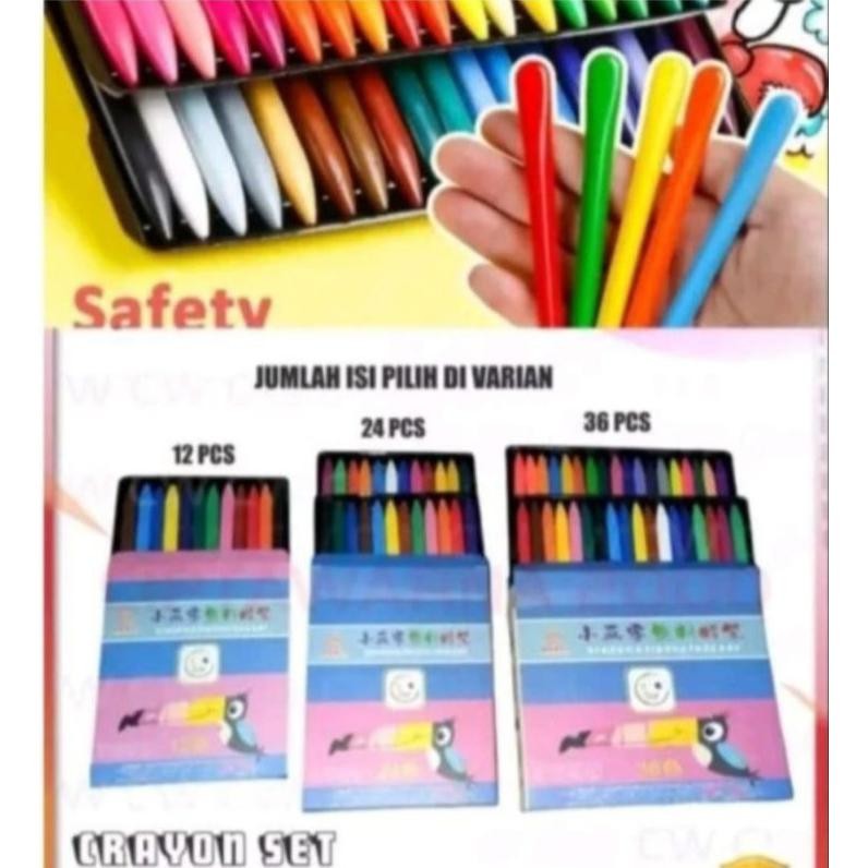 

Terlaris Krayon Plastik Tidak Megotori Tangan 12/24/36 Warna