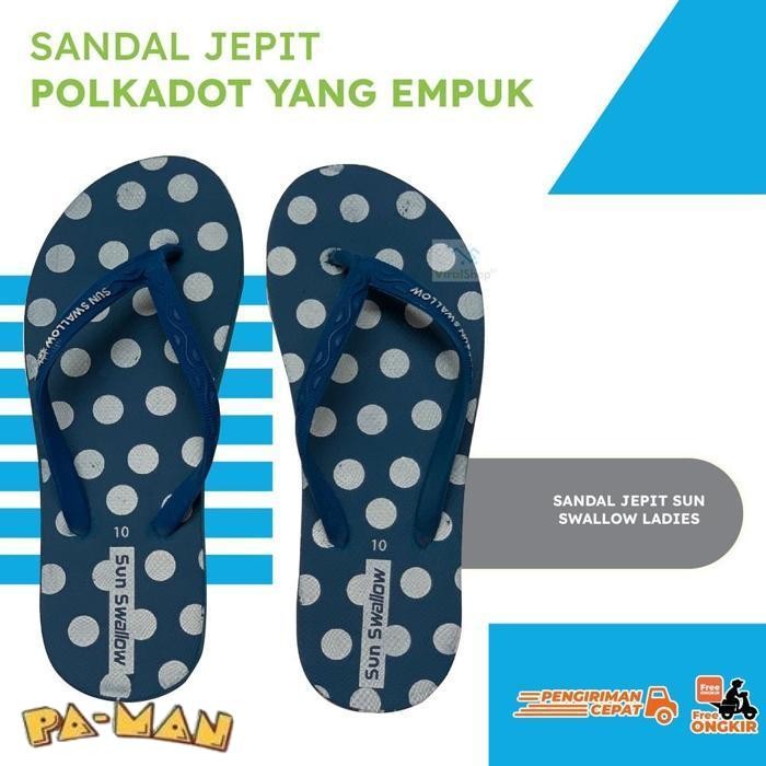 NEW SANDAL SWALLOW POLKADOT SUN SWALLOW ORIGINAL SENDAL JEPIT WANITA SANDAL SWALLOW POLKADOT SUN SWA