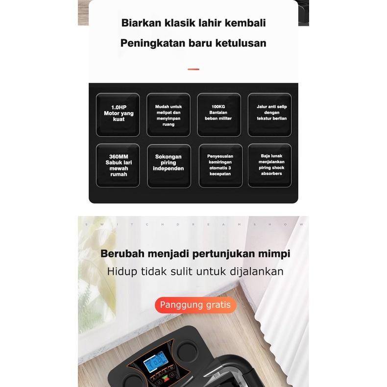 Treadmill Elektrik Tredmil Listrik 2.0 Hp Mesin Alat Lari Olahraga Gym Fitness Cardio