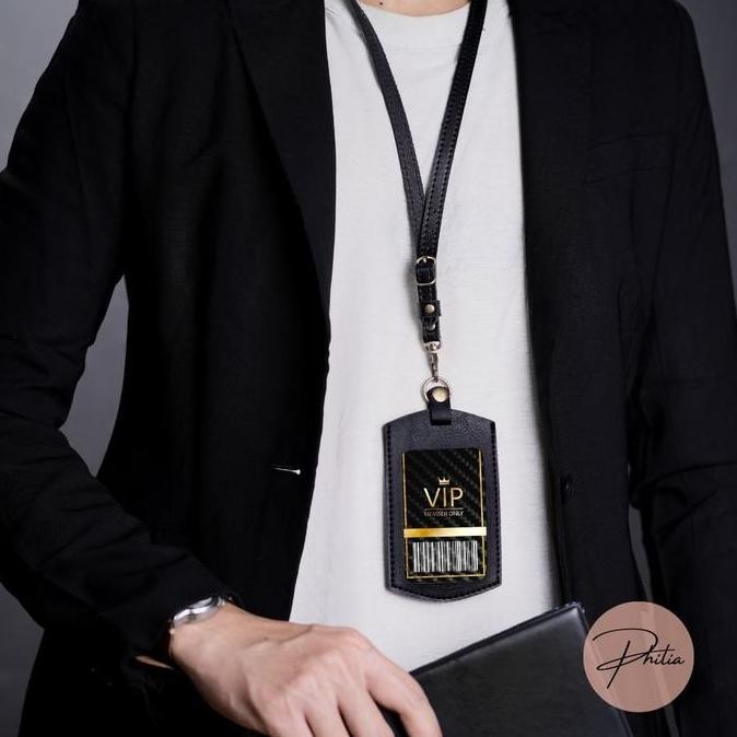 

DISKON Tempat ID Card Kulit Kantor Lanyard Card Holder Case ID Card